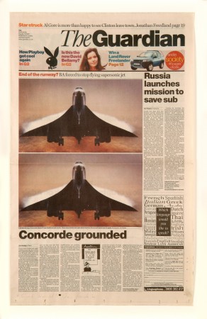 Newspaper – Concorde Grounded